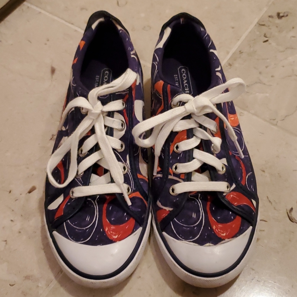 Coach leather and canvas Barrett sneakers